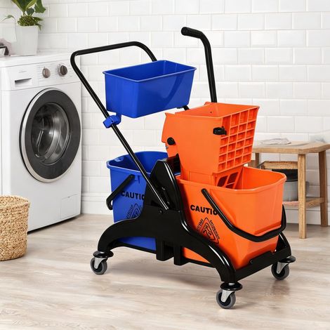 SunJet Chariot de ménage professionnel avec essoreuse latérale, 26 L - Réf. HC2A5M2AYHE2 (1/5)