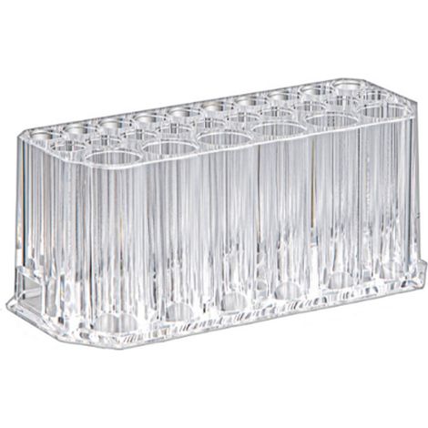 Transparente Aufbewahrungsbox aus Acryl, 13×5,5×5,5 cm, mit 26 Fächern für Make-up-Organizer und Stiftehalter für Nageldesign.