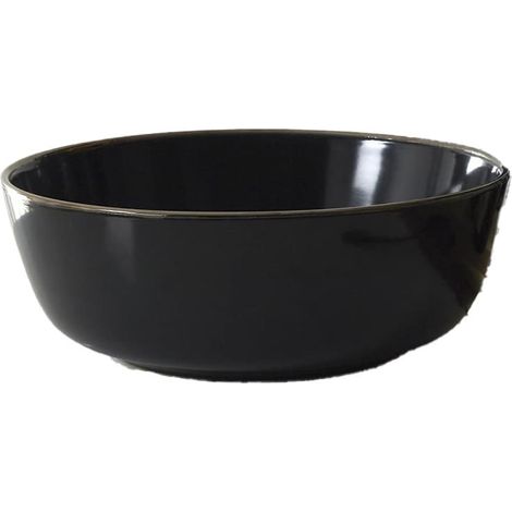 Saladier en Grès Noir Liseré Doré Ø25cm (1/4)