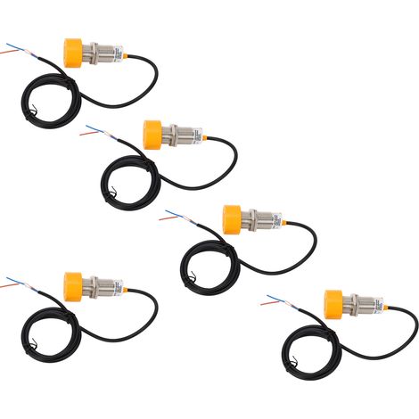 5 Stück PNP-Näherungsschalter, normalerweise offen, 20 mm Erfassungsdurchmesser, IP65 wasserdicht, runder Näherungssensor, 90–250 V DC (1/5)