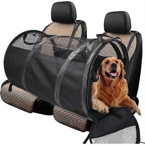 Tube pour animaux Mimigo, cage/abri pour animaux, sac de voyage pour animaux, cage portable, accessoire de voiture pour animaux, léger, sécurisé, anti-griffes, durable, lavable - S - NOIR (1/5)
