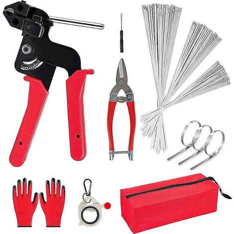 Kit de 150 attaches de câble métalliques en acier inoxydableidéal pour les clôturesles gaines isolantes d'échappement et les enclos à volailles. (1/5)