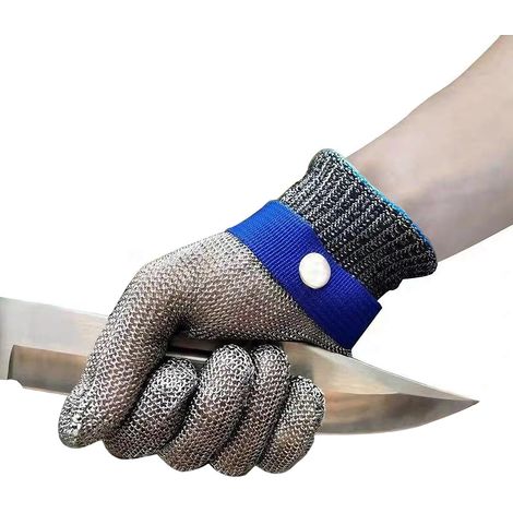 Gant Anti-Coupure Niveau 5 en Maille d'Acier Inoxydable 316L - Gant de Protection pour Cuisine, Écaillage d'Huîtres, Découpe de Viande (1/5)