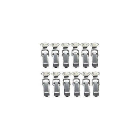 Set mit 12 Haubenverschlüssen, Hebelverschlüssen, Federverschlüssen, Kippverschlüssen mit Haken, Edelstahl-Federverschlüssen für Schränke, Kisten, Schubladen, Möbel - Crezuo