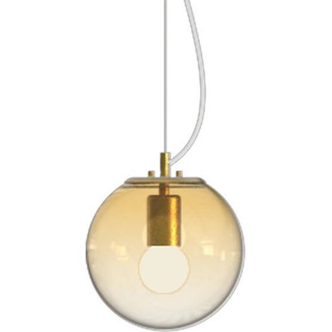 MAPA CLEAR LAMPADARIO SOSPESO IN VETRO AMBRA SFUMATO D.20CM 1 LUCE ATTACCO E27 (1/4)