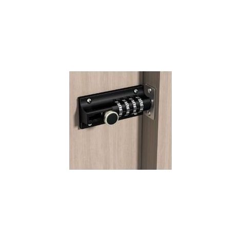 Loquet de Verrouillage à Combinaison Verrou à Combinaison à 4 Chiffres Verrou de Porte à Code Mécanique Serrure Sans Clé Glissière ,noir (1/4)