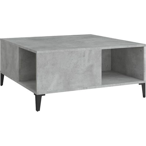 Maison Exclusive - Tavolino Salotto Grigio Cemento 80x80x36,5 cm Legno Multistrato (1/5)