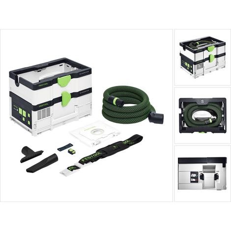 Festool – Aspirateur mobile 36V sans batterie – Dépression 18000 Pa – Capacité 4,5 L – Bluetooth pour démarrage à distance – Tuyau flexible 3 m