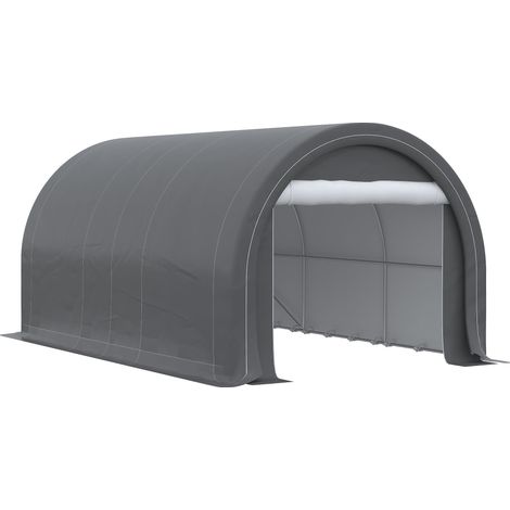 Box Auto da Esterno 500x300x240 cm in Acciaio zincato e Polietilene Grigio (1/5)