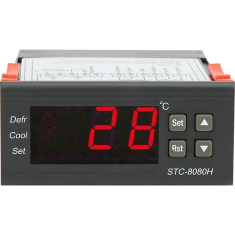 Régulateur de température avec alarme de dépassement de température de dégivrage et de réfrigération STC 8080H