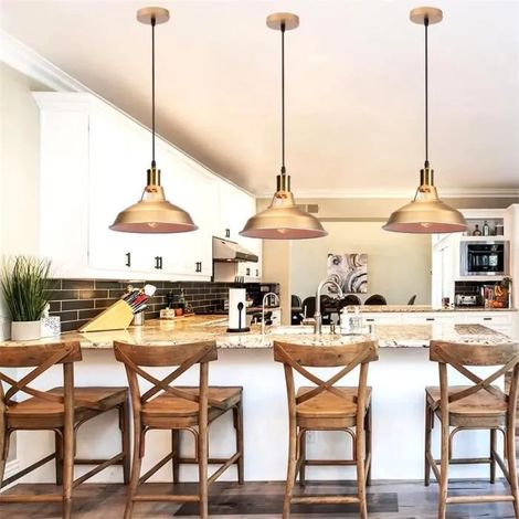 U-do Lot de 3 Lustre Industriel Ajustable Salon,Lampe Suspension Vintage Style Edison pour Salon Chambre (1/4)
