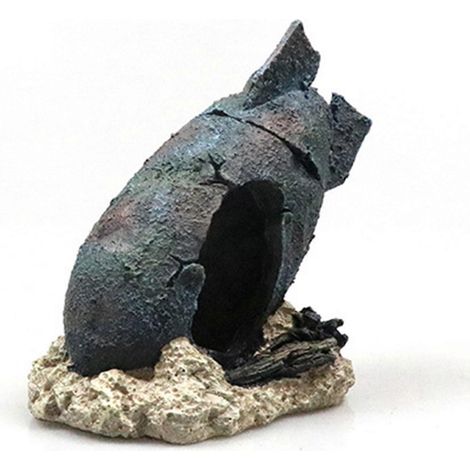 Décoration d'aquarium : Abri en forme de boom représentant des armes, grotte rocheuse servant de cachette pour les animaux aquatiques (1/4)