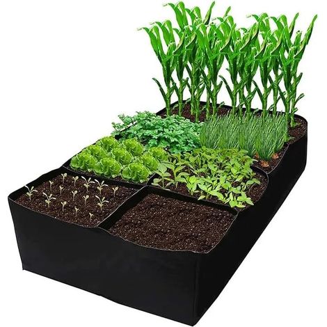 Sacs de Culture pour Lits de Légumes,Sacs de Plantation en Tissu Non tissé,Sac de Culture Rectangulaire avec 8 Grilles Divisées,Sac de Culture