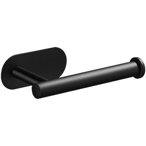 FENOPLASTICAPorte Papier Toilette Auto-adhésif, Support Papier Toilettes Acier INOX, Porte Rouleau Toilette pour Salle de Bain et Cuisine,Noir (1/5)