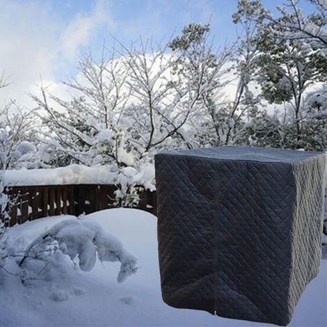 Bâche Réservoir d'eau IBC 1000 L Couverture Container Citerne Eau Pluie avec Fermeture éclair Coupe-Vent Anti-UV Résistant à la Déchirure 120 x 100 x 116 cm(Noir) (1/5)