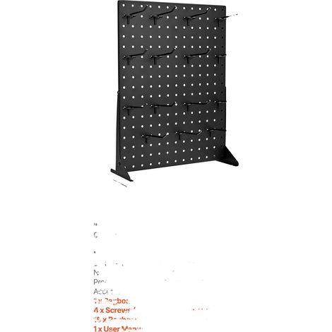 Support d'affichage en pegboard, construction en acier durable, 15 crochets inclus, 1 Ensemble (1/2)