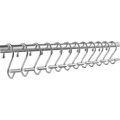 CALLARON Lot de 12 crochets rideau douche chromés en forme S pour (1/5)