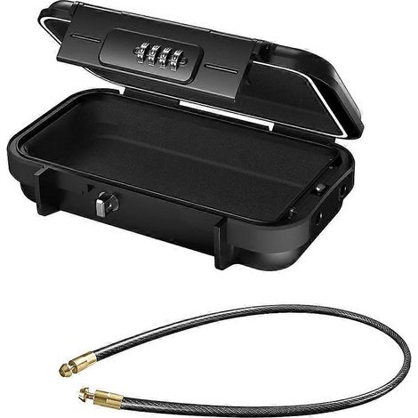 Mini coffre-fort portable étanche, idéal pour les voyages à la plage, avec cadenas à combinaison et câble métallique détachable. (1/5)
