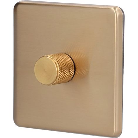 Interrupteur D'éclairage à intensité Variable, Interrupteur Mural AC220V 500W Variateur LED Interrupteur D'éclairage encastré Interrupteur D'éclairage Mural en Laiton en Acier (1/5)