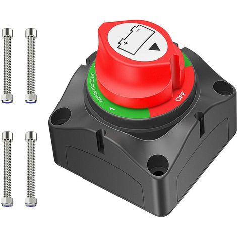 Adatto per interruttori batteria, interruttore batteria principale 12-48 V per auto, veicoli, camper e barche (on/off) (1/4)