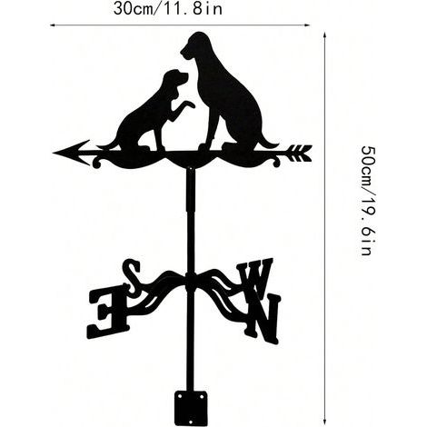 Deux chiens indicateur de direction du vent décoration de jardin indicateur de direction de cour bannière tapisserie décoration de chambre drapeau (1/5)