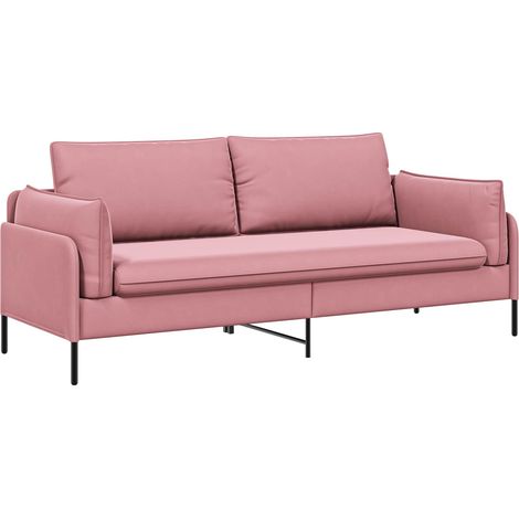 3-Seater Sofa Pink 222 x 81 x 89 cm Velvet vidaXL (1/5)