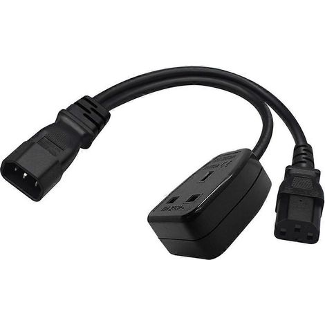 Câble d'alimentation 3 bornes IEC320-C14 vers C13+UK13A, mâle-femelle, ligne électrique (1/4)