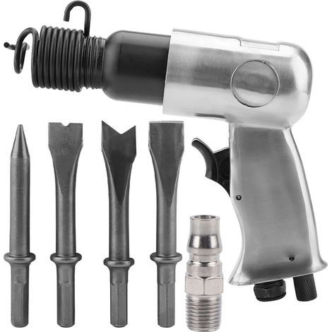 Powerful industrial pneumatic hammer with straight handle, chiseling and shoveling tool, 150 mm (1/5)