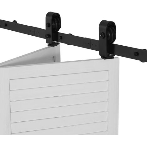 Kit rails porte coulissante style grange rail supérieur 91 cm 2 portes placard 41 cm silencieux (1/5)