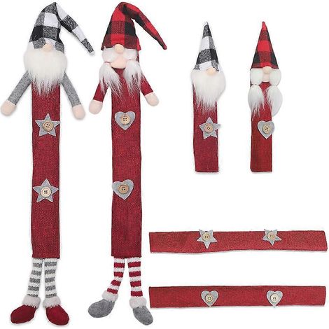 Stück Weihnachts-Kühlschranktürgriffabdeckungen mit Cartoon-Motiven: Gesichtsloser Gnom, Weihnachtsmann, Kühlschrank-, Ofen-, Mikrowellen- und Schrankgriffschutz, Weihnachtsdekoration