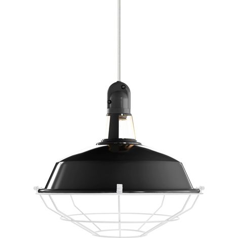 Paralume Harbour con gabbia in metallo  Nero - Bianco
