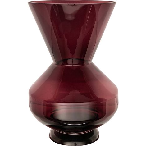 Vase bordeaux en verre au galbe sculptural - bordeaux (1/2)