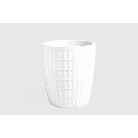 Vaso TYLE rotondo in resina 80 cm - arredo moderno giardino fioriera - Colore: Bianco