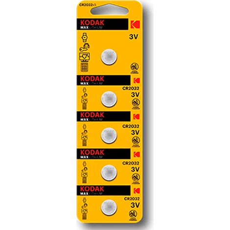 Batteria kodak bottone al litio kdcr2032*5 confezione da 3.volt 5p
