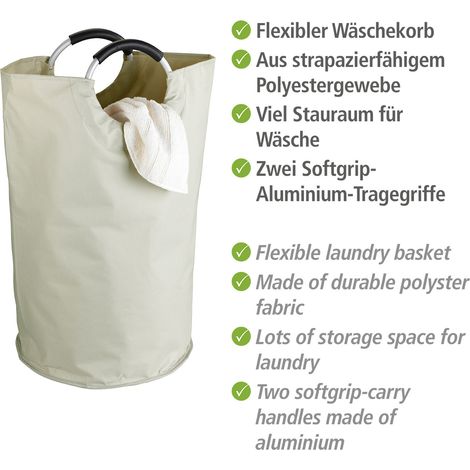 Wenko Wäschesammler Jumbo Stone 69 l, hellgrau Wäschebox (1/5)