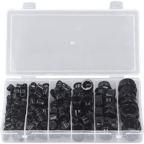 160 protège-câbles à clipser en nylon et plastique, disponibles en diamètres 5/16 po, 3/8 po, 1/2 po, 5/8 po, 3/4 po et 1 po. (1/5)