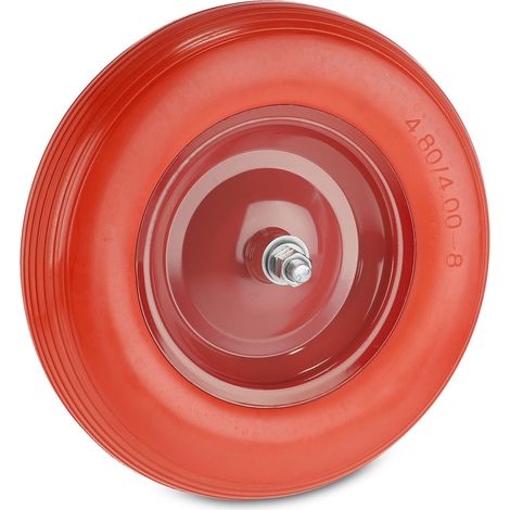 Roue de brouette 4.80 4.00-8, Pneu en Caoutchouc Plein avec Jante Acier, Charge 120 kg, différentes Couleurs (1/5)