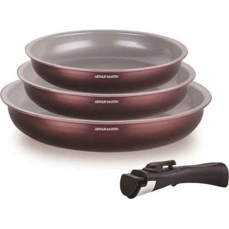 Arthur Martin AM8866 Set 3 Pfannen Aluminium Granat (1/2)