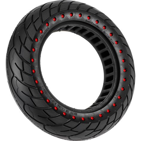 Pneu plein à trou intérieur à point rouge pour trottinette électrique 102,5 (fente d'étrier 45), pneu de 10 pouces, aucun gonflage requis. (1/5)