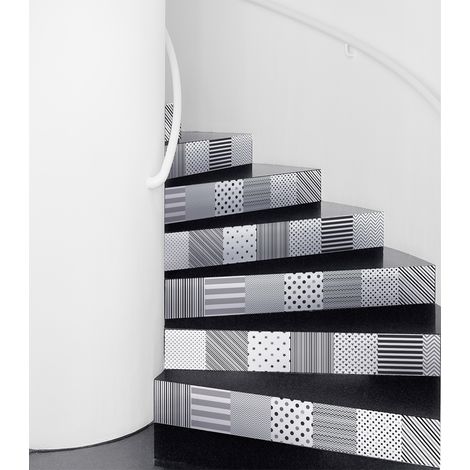 Stickers adhésifs escalier carrelages contremarche - HARALD - 2 bandes de 12.5x87.5cm (1/3)