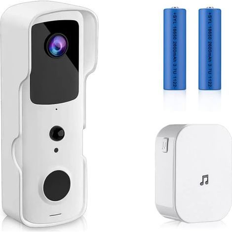 Sonnette caméra sans fil HD 1080P – Vision nocturne IP54 – Communication bidirectionnelle – Installation facile pour maison et appartement (1/5)