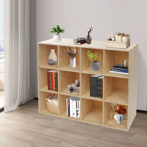 Étagère cubique à 12 compartiments, bibliothèque, étagère sur pied, bibliothèque ouverte à trois niveaux, idéale pour une chambre d'enfant, un salon ou un bureau, 90 x 30 x 120 cm (1/5)