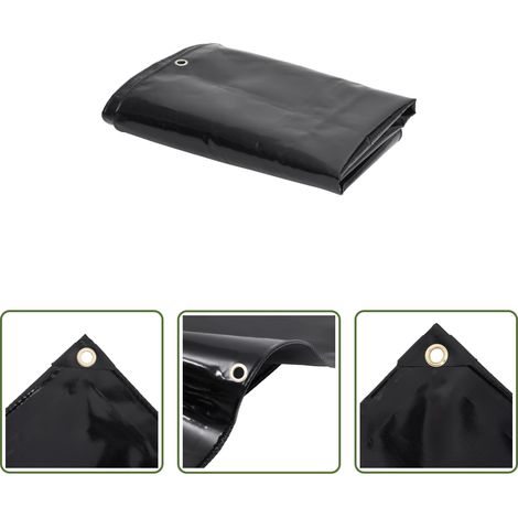 Bâche de jardin - Bâche de protection 650 g/m² 2x3 m Noir (1/5)
