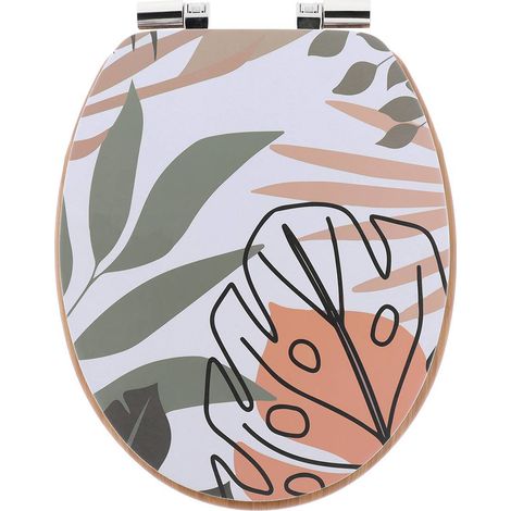Wc-deckel mdf 18 zoll deckel design gedruckt sitz bambusimitat fallbremse chrom - bengali - Tendance (1/3)