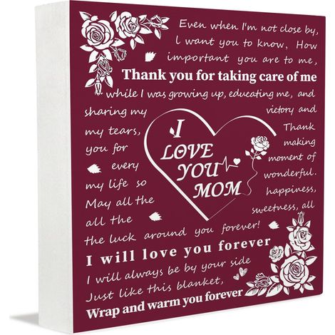Plaque photo commémorative en cadeau, décoration murale pour le bureau des mamans, panneau en bois décoratif pour lui et elle, anniversaires, Noël, Saint-Valentin (1/5)