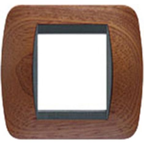 BTICINO - LIVING PLACCA 2P LEGNO MOGANOL4802LMG