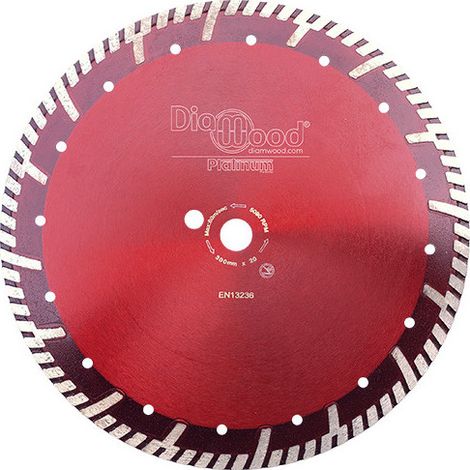 Diamwood Disque Diamant Pro ULTRA SONIC D. 300 mm - 20 mm Alésage - 10 mm Hauteur - 2,8 mm Épaisseur - Turbo Cannelé - Parfait pour Tuile, Granit, Béton Armé (1/3)