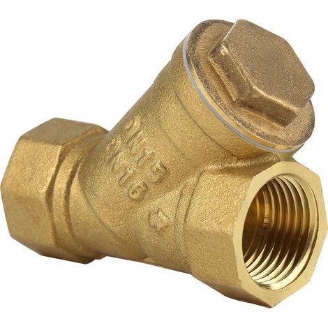 Filtre en Y laiton 1/2" BSPP femelle, raccord de séparation eau-huile, connecteur de vanne, crépine industrielle, filetage 1/2 pouce, pour tuyauterie, étanche, résistant, 1 pièce. (1/5)