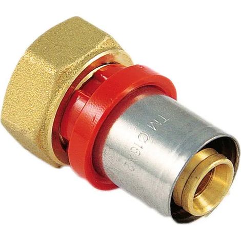 Raccordo Diritto Femmina 1/2" Ø20 Con Girello Con Oring Ad Innesto Multistrato A Pressare
