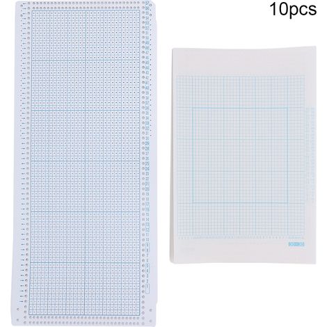 10 perforierte Nähkarten, 10 Blatt Nylon-Millimeterpapier, Strickmaschinenzubehör (1/5)
